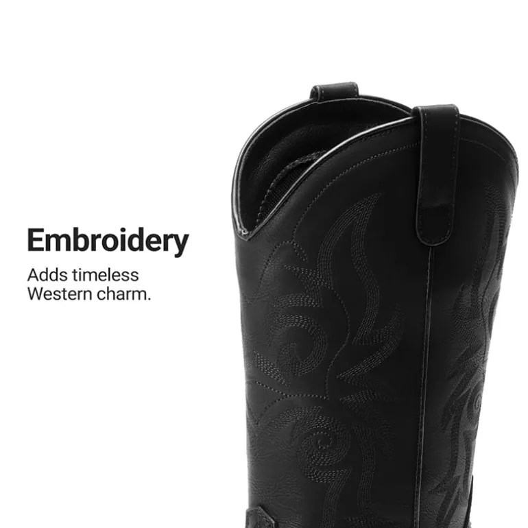 Women's Embroidered Mid-Calf Cowboy Boots