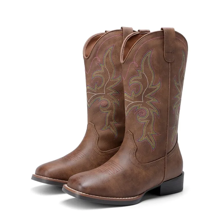 Women's Embroidered Mid-Calf Cowboy Boots