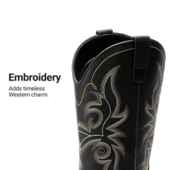 Women's Embroidered Mid-Calf Cowboy Boots