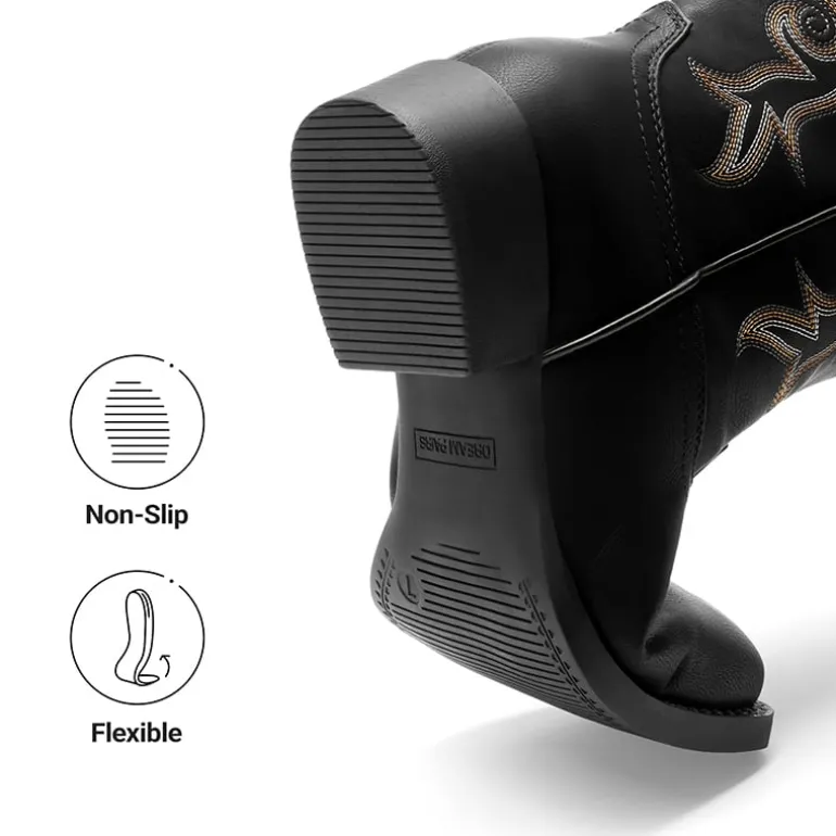 Women's Embroidered Mid-Calf Cowboy Boots