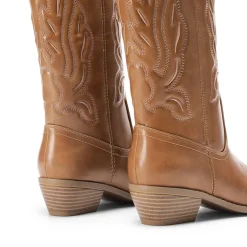 Women’s Embroidered Pointed-Toe Mid-Calf Western Boots