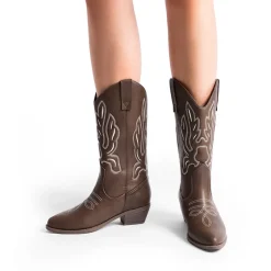Women’s Embroidered Pointed-Toe Mid-Calf Western Boots