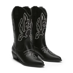 Women’s Embroidered Pointed-Toe Mid-Calf Western Boots