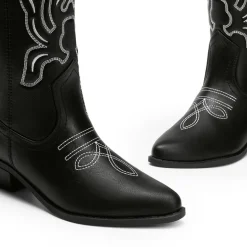 Women’s Embroidered Pointed-Toe Mid-Calf Western Boots