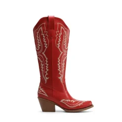 Women’s Embroidered Square Toe Western Cowboy Boots with Zipper