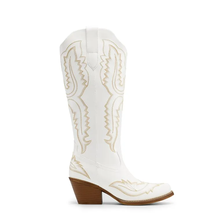 Women’s Embroidered Square Toe Western Cowboy Boots with Zipper