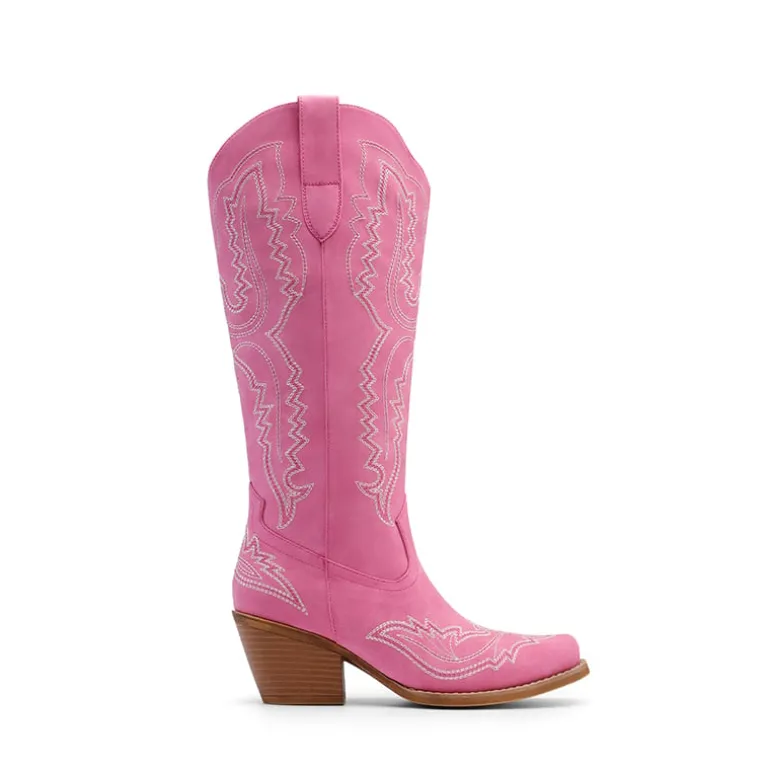 Women’s Embroidered Square Toe Western Cowboy Boots with Zipper