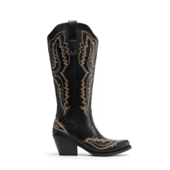 Women’s Embroidered Square Toe Western Cowboy Boots with Zipper