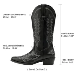 Women's Feather Embroidered Cowboy Boots