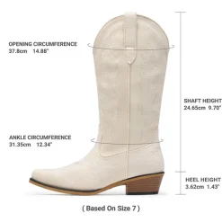 Women's Feather Embroidered Cowboy Boots