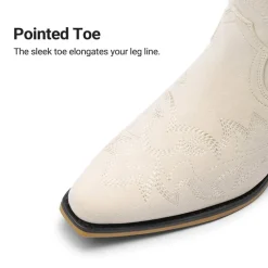 Women's Feather Embroidered Cowboy Boots