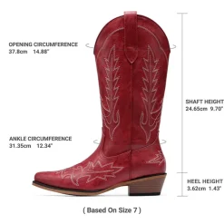 Women's Feather Embroidered Cowboy Boots