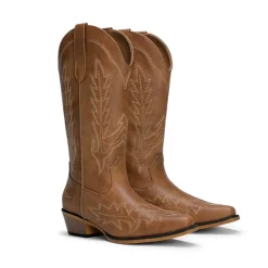Women's Feather Embroidered Cowboy Boots