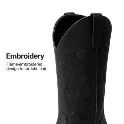 Women’s Flame Embroidered Cowboy Boots