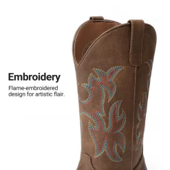 Women’s Flame Embroidered Cowboy Boots