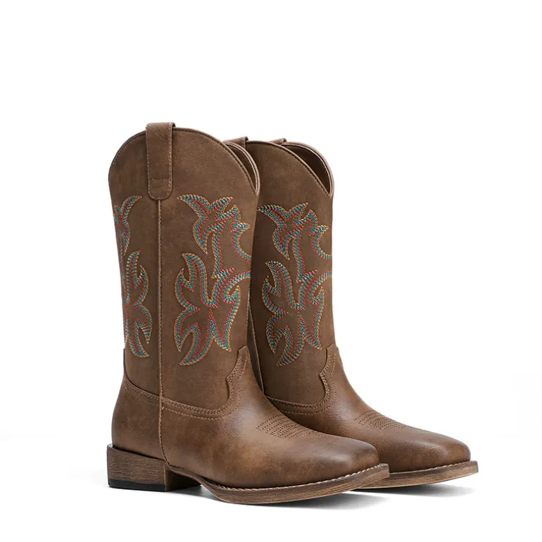Women’s Flame Embroidered Cowboy Boots