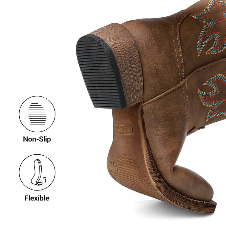 Women’s Flame Embroidered Cowboy Boots