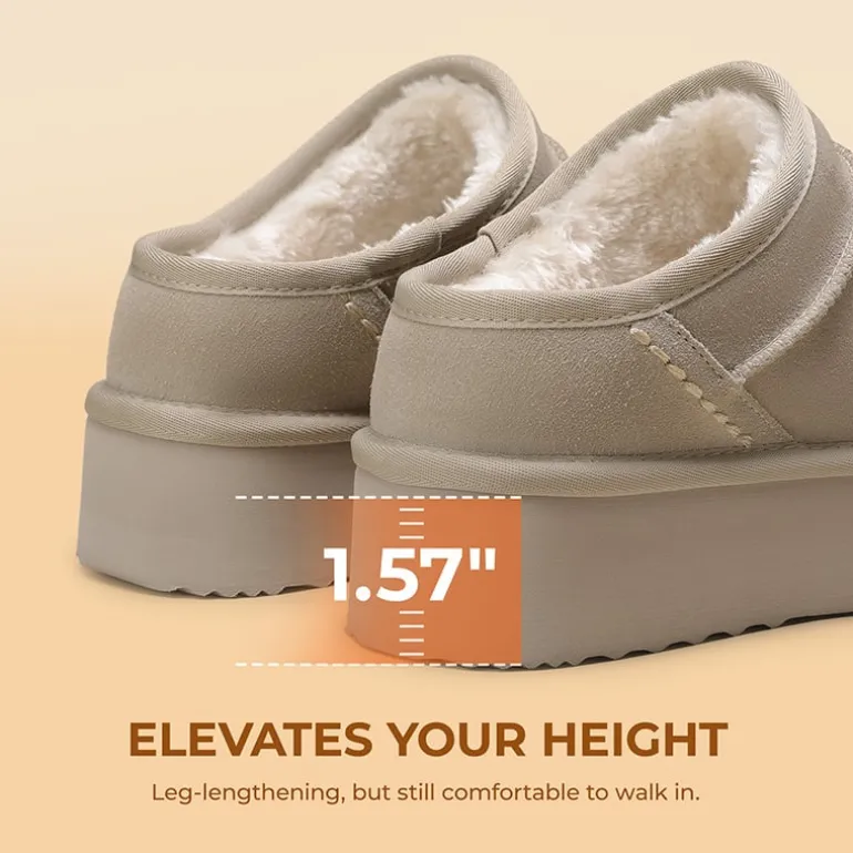 Women’s Genuine Suede Platform Slippers