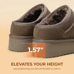 Women’s Genuine Suede Platform Slippers