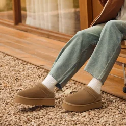 Women’s Genuine Suede Platform Slippers