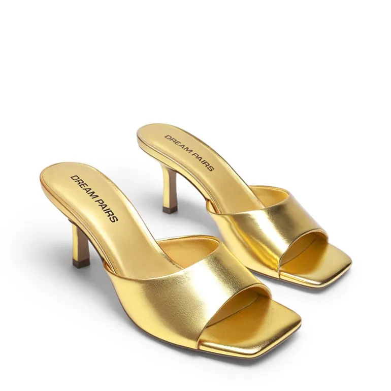 Women’s Kitten Heel Square Toe Sandals