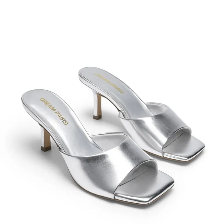 Women’s Kitten Heel Square Toe Sandals