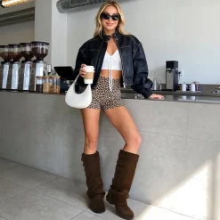 Women’s Knee-High Moto Boots