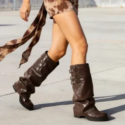 Women’s Knee-High Moto Boots