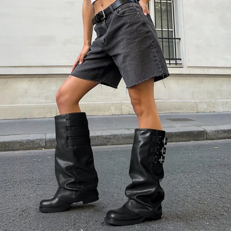 Women’s Knee-High Moto Boots
