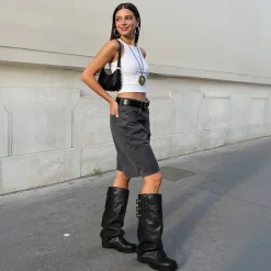 Women’s Knee-High Moto Boots
