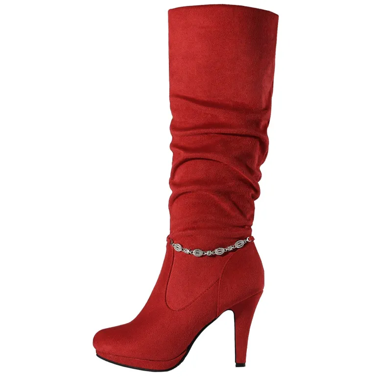 Women's Knee-High Platform Heeled Boots