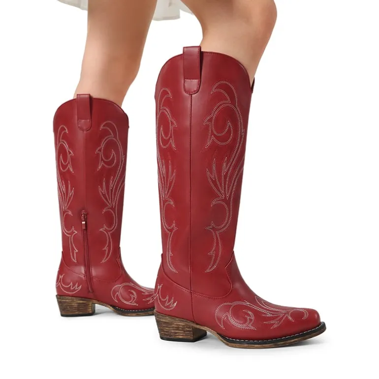 Women’s Knee-High Western Block Heel Boots