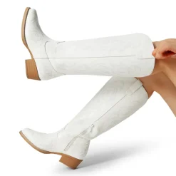 Women’s Knee-High Western Block Heel Boots