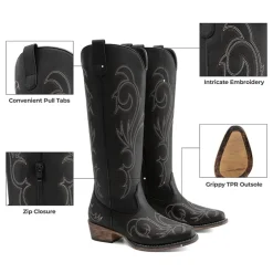 Women’s Knee-High Western Block Heel Boots