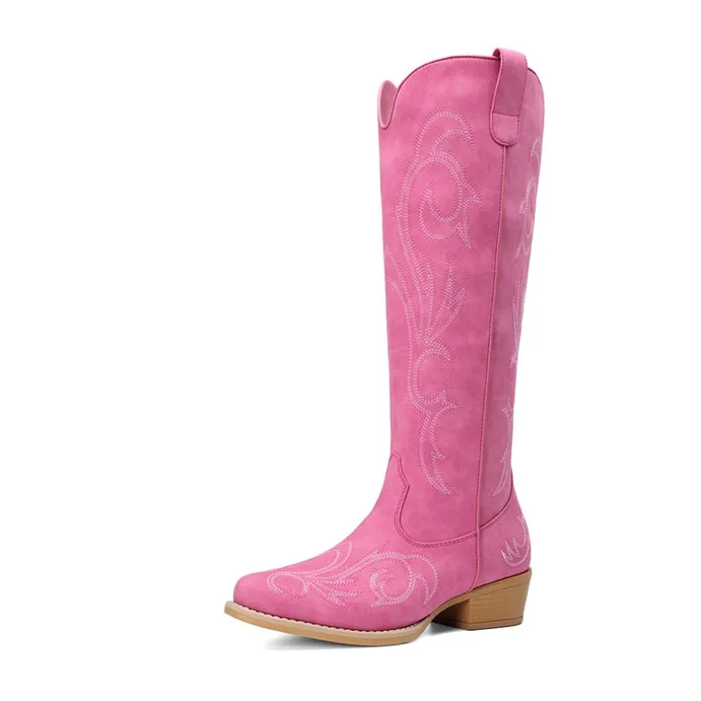 Women’s Knee-High Western Block Heel Boots