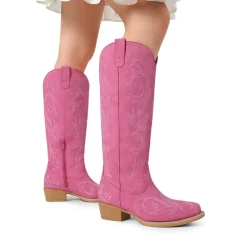 Women’s Knee-High Western Block Heel Boots