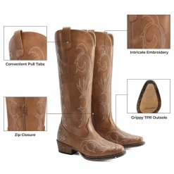 Women’s Knee-High Western Block Heel Boots