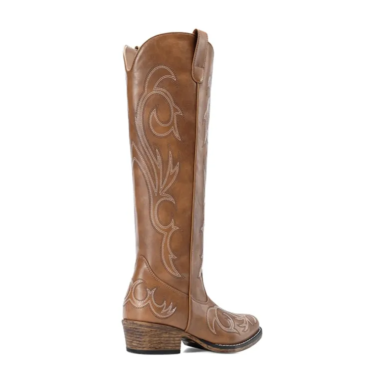 Women’s Knee-High Western Block Heel Boots