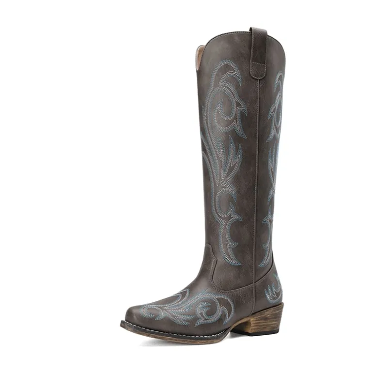 Women’s Knee-High Western Block Heel Boots