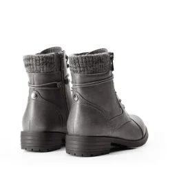 Women’s Knit-Cuff Moto Ankle Boots