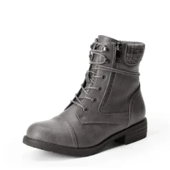 Women’s Knit-Cuff Moto Ankle Boots