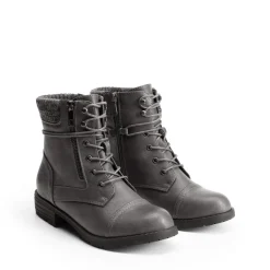 Women’s Knit-Cuff Moto Ankle Boots