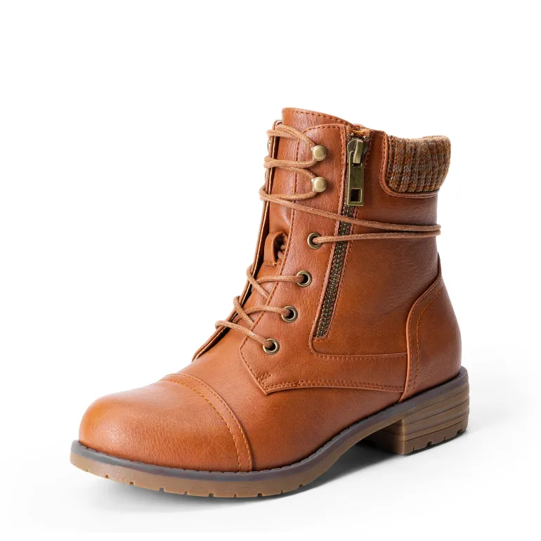 Women’s Knit-Cuff Moto Ankle Boots