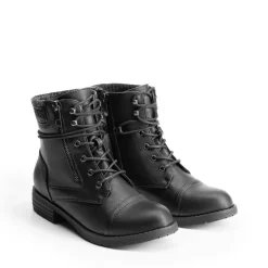 Women’s Knit-Cuff Moto Ankle Boots