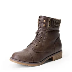 Women’s Knit-Cuff Moto Ankle Boots