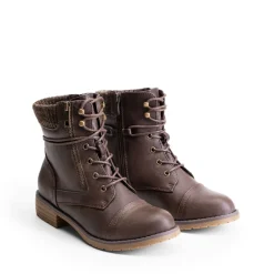 Women’s Knit-Cuff Moto Ankle Boots