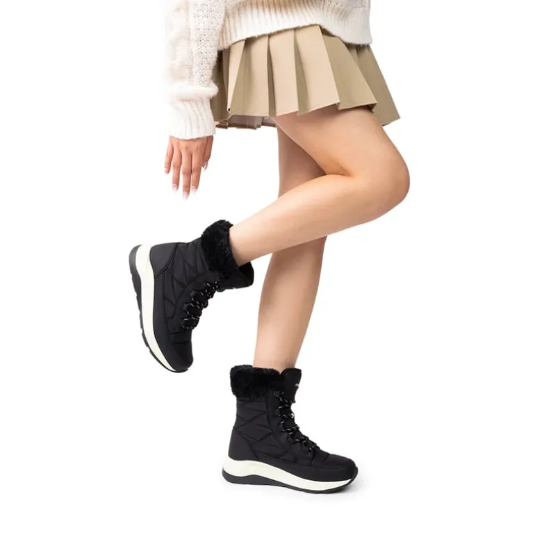 Women’s Lace-up Fur Snow Boots