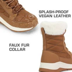 Women’s Lace-up Fur Snow Boots