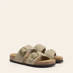 Women’s Leather Slip-On Sandals with Arch Support