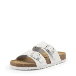 Women’s Leather Slip-On Sandals with Arch Support